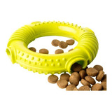Juguete Para Perros Anillo Dispensador Snacks Comida Color Verde