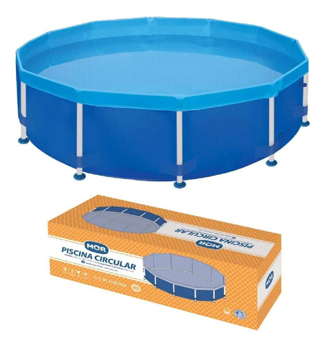 Piscina 4500l Estrutura Circular Aço Mor Para Verão Azul