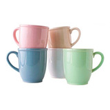 Taza De Ceramica Grande Cacao 370cc Colores Pack X6