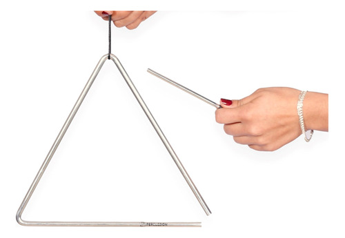 Triangulo Musical De Aluminio Grande  25 Cm   Percusion