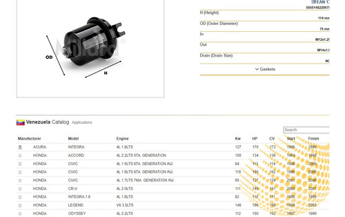 Filtro De Gasolina Honda Civic 96-06 Accord 94-98 Acura  Foto 4