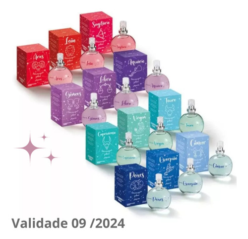 Duas Mini Colônias Fem. Jequiti Coleção Zodíaco: 25ml -a Escolher.