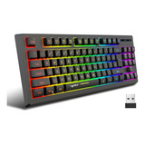 Teclado Inalámbrico 2.4g Rgb Varios Modos De Luz De Fondo Ne