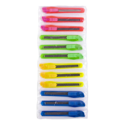 Cutter Chico Plastico C\u002Facero Selanusa 12 Piezas Multicolor | MercadoLibre