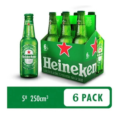 Cerveza Heineken 6 X250ml - mL a $11