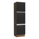 Paneleiro Madesa Glamy 60 Cm 3 Portas - Rustic/preto