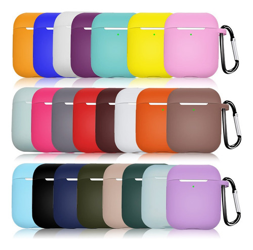 Funda Silicona P/ Auris AirPods 1 Y 2 C/ Gancho Colores