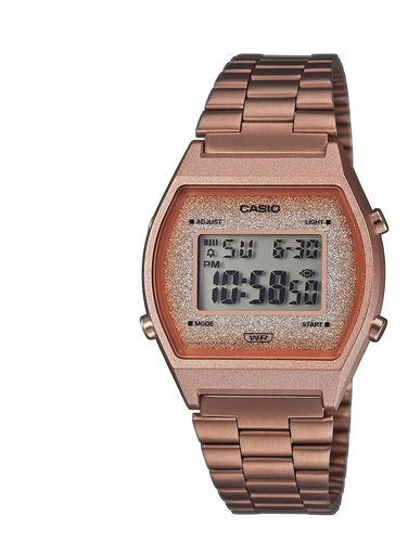 Reloj Casio Vintage Mujer B640wcg-5df Rosé Acero Led Crono