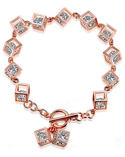 Pulseira Bracelete Noiva Feminino Grife Festa Banhada Rosé