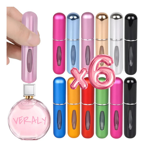 Mini Atomizador Para Perfume Recargable Capsula Viaje 6pcs F | MercadoLibre