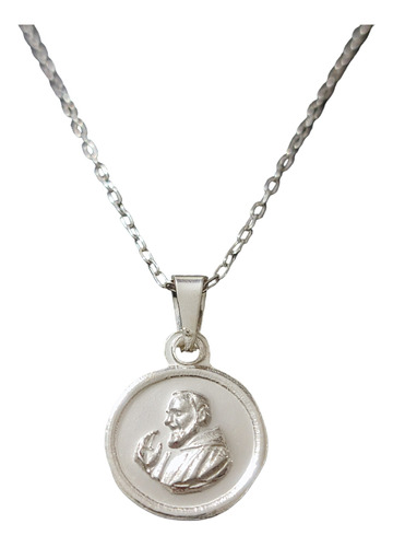 Collar Cadena Padre Pio San Pio Hombre G Plata 925 + Caja Re