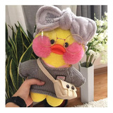 Peluche Pato Tik Tok Lalafanfan 30cm Incluye Ropa Accesorio