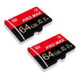 Tarjeta De Memoria Micro Sd Pro Max U3 V10, Roja Y Negra, 64