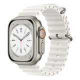 Pulseira Oceano Relógio Smartwatch Silicone Alta Qualidade Cor Branco Largura 2