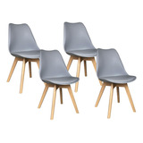 Set 4 Sillas Eames Tulip Asiento Acolchado Minimalista