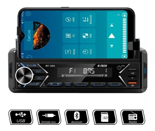 Radio Melhor Que Pioneer + Suporte P Celular Usb Bt 4x60w