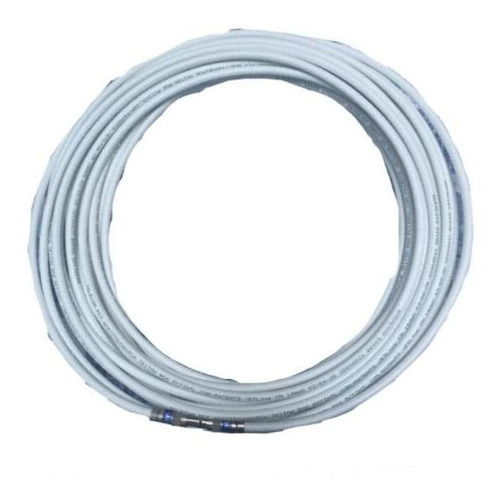 45 Metros De Cable Coaxil Rg-6 Blanco Armado Conectores Prensados