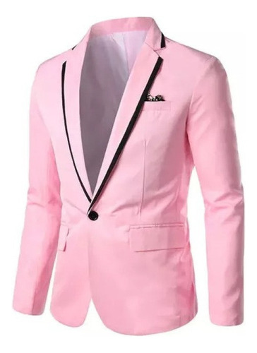 Blazer Elegante Con Un Botón De Color Liso Para Hombre