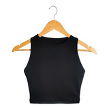 Crop Top Blusa Para Mujer Unicolor Licrada 10% Off