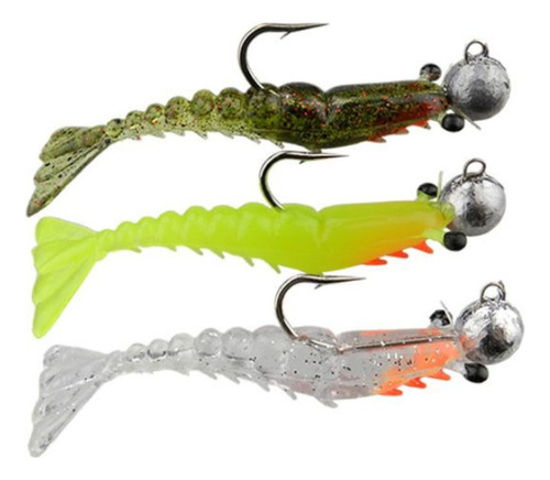 Isca Soft Maré Camarão Articulado Ninja Jig Head 6g 5cm 