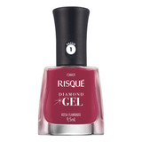 Esmalte Diamond Gel Rosa Flambado Manicure Risque 9,5ml