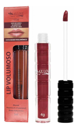 Gloss Lip Volumoso Max Love Cor 25 Marrom Volume Lábios Acabamento Brilhante Cor Chocolate