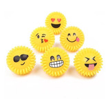 Bola Para Pet Emoji Espinhosa Com Luz Led Com Apito 7cm