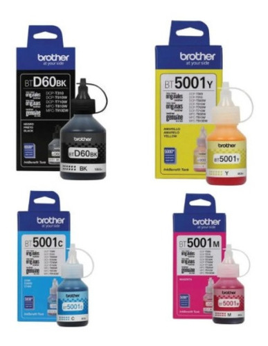 Combo De Tinta Brother Original, 4 Colores Para Dcp T510....