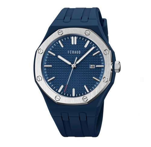 Reloj Feraud Hombre Caucho Azul Fecha Deportivo F5522 Be