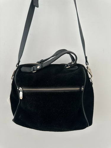 Cartera Bolso Gamuza Negro Prune