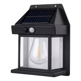 Foco Aplique Led Solar Luz Calida Sensor Exterior Patio 