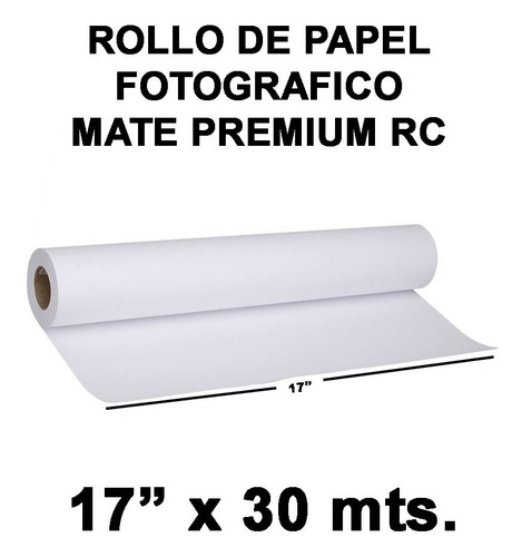 Rollo De Papel Fotográfico Profesional 17 X 30m Mate Premium