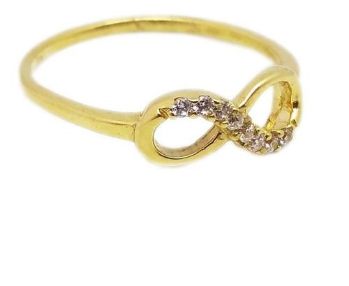 Anillo Motivo Infinito B - Oro 18k -  Engarce Cubic Circonio