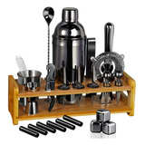 Set Coctelera 26 Piezas Con Soporte Bambúkit Bartender Acer