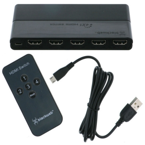 Blackweb 4-device Hdmi Switch Con Control Remoto