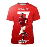 Camiseta De Manga Corta Con Estampado 3d Cristiano Ronaldo