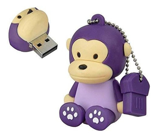 Aneew Pendrive 16gb Púrpura Animal Mono Memoria Usb Flash Dr