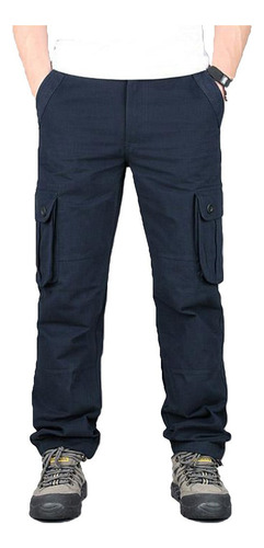 Pantalones Táctico Hombres Cargo Straight Multibolsillos