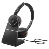 Headset Jabra Evolve 75 Duo Uc Com Base De Recarregamento