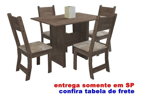 Conjunto De Mesa Cozinha Jantar 4 Cadeiras Perola Milano