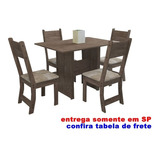 Conjunto De Mesa Cozinha Jantar 4 Cadeiras Perola Milano