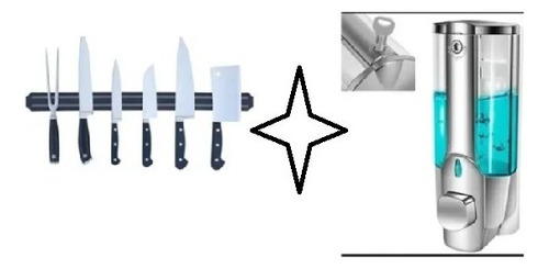Barra Imán Organizador Para Cuchillos + Dispensador De Jabon