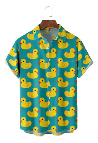 Camisa Hawaiana Unisex For Nadar Con Patos, Camisa Playa