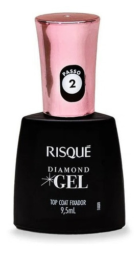 Kit 12x Risque Diamond Gel Top Coat Fixador 9,5ml (passo 2)