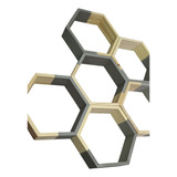 Set X 6 Estantes Hexagonales En  Pino Color Personalizado