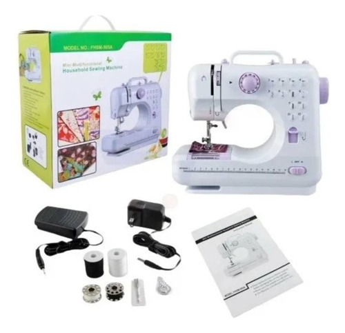 Maquina De Coser Domestica Portátil Con Luz 12 Puntadas