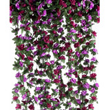 Guirnalda Colgante De Flores De 15m Pack 6u. Primavera Purp.