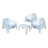 Combo 3 Sillon Skarpo Blanca 1 Mesita Ratona Mascardi