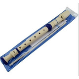 Flauta Dulce Memoris Precious C/ Varilla Limpiadora Colegios Color Beige