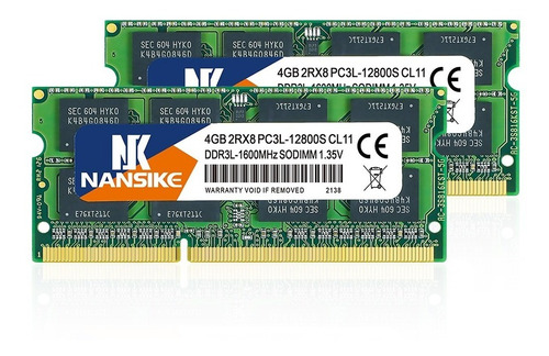 Memoria Ram Ddr3l-1600 Sodimm De 8 Gb (2 X 4 Gb) De Nansike